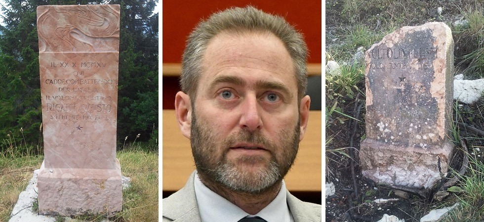 Vandalizzate e disperse, Degasperi chiede di salvare le steli dedicate ai volontari trentini della Prima Guerra mondiale